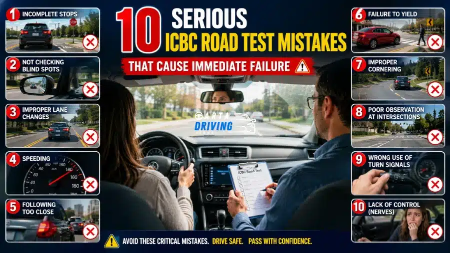 10 Serious ICBC Road Test Mistakes